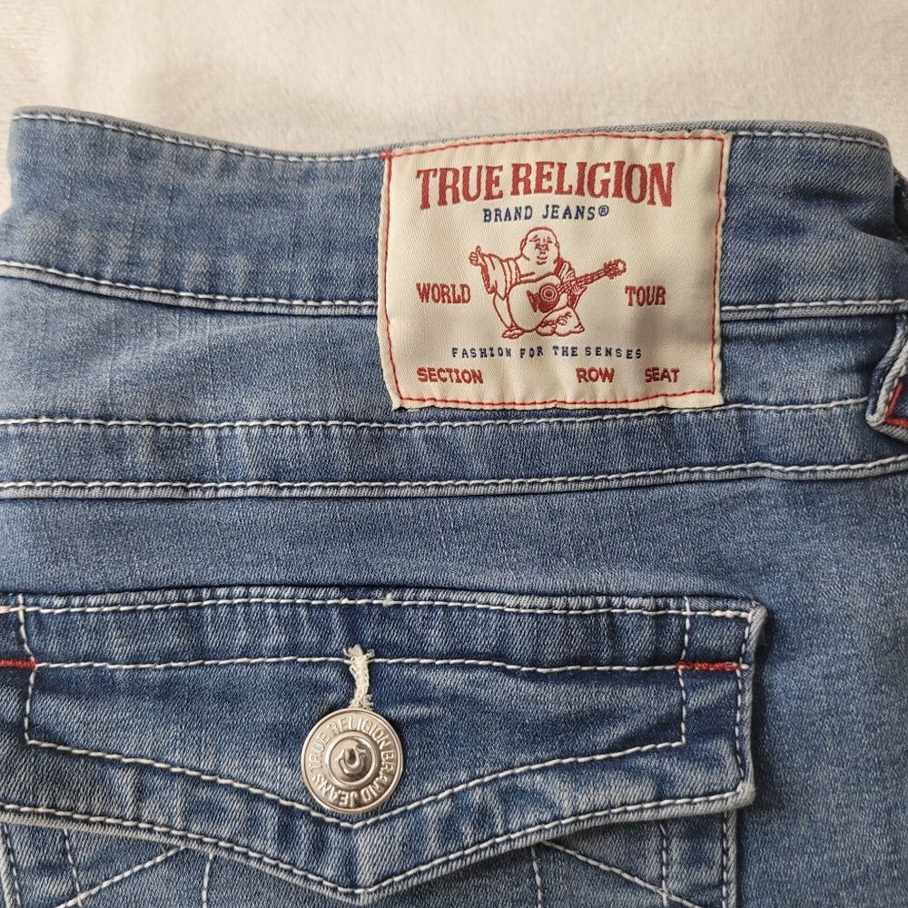 True Religion Billie Women's Mid Rise Straight Leg Blue Jeans Size 31x32 - Picture 9 of 12